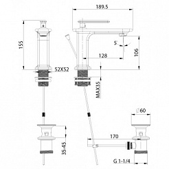 Lemark Смеситель Mista LM6406WG для раковины – фотография-2