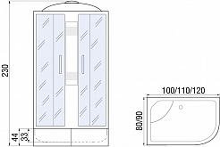 River Душевая кабина Nara XL 120/90/44 MT L – фотография-15