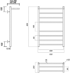 Domoterm Полотенцесушитель Медея СП П8 500x800 хром – фотография-3