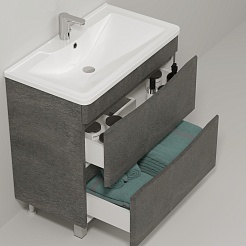 Водолей Мебель для ванной Adel 100 серый камень – фотография-3