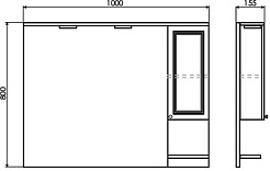 Comforty Зеркальный шкаф Севилья 100 R слоновая кость – фотография-8