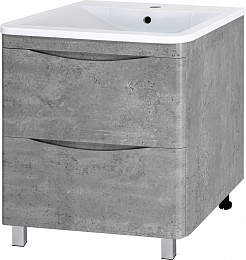 Misty Мебель для ванной Атлантик 100 2 ящика серый камень – фотография-2