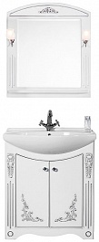 Водолей Мебель для ванной "Кармен 75" 2 двери, белая/серебро – фотография-1