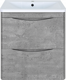 Misty Мебель для ванной Атлантик 60 L 2 ящика подвесная серый камень – фотография-2
