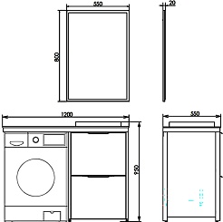 Comforty Зеркало Лозанна 55 серое матовое – фотография-7