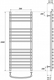 Point Полотенцесушитель водяной П15 500x1000 PN05150S хром – фотография-3