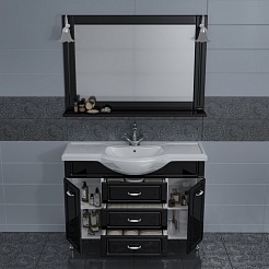 СанТа Мебель для ванной Монарх 105 черная – фотография-2