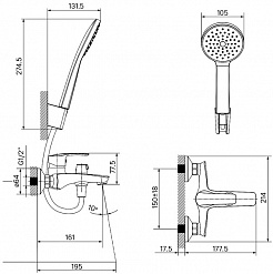 Iddis Смеситель для ванны Ray RAYWT02i02 – фотография-5