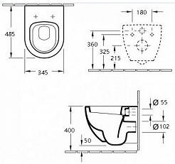 Esbano Унитаз Tiron-C подвесной безободковый белый – фотография-3