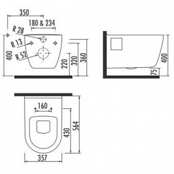 Creavit Унитаз подвесной TР328 с биде – фотография-2