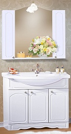 Бриклаер Мебель для ванной Лючия 100 белая – фотография-1