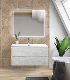 BelBagno Тумба с раковиной ALBANO 800 Cemento Verona Grigio	 – фотография-5