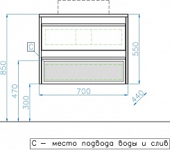 Style Line Тумба с раковиной Монако 70 Plus осина бел/бел лакобель – фотография-10