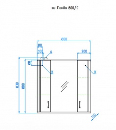 Style Line Зеркальный шкаф Панда 800/С – фотография-3