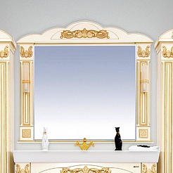Misty Мебель для ванной Барокко 120 прямая, бежевая патина – фотография-4