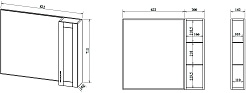 Sanflor Зеркальный шкаф Глория 85 L серый матовый – фотография-3