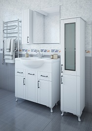 Sanflor Мебель для ванной Глория 85 L белая матовая – фотография-2
