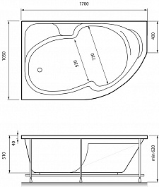 Relisan Акриловая ванна Sofi L 170x105 – фотография-2