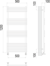 Terminus Полотенцесушитель водяной Ватра П21 500x1200 хром – фотография-3