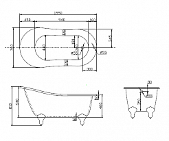 BelBagno Акриловая ванна BB06-1550-BRN, ножки BB-LEG-EAGLE-BRN – фотография-3