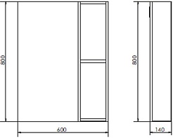 Comforty Зеркальный шкаф Прага 60 дуб белый – фотография-11