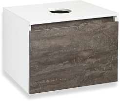 Runo Мебель для ванной Бари 60 Ovale подвесная железный камень/белая – фотография-3