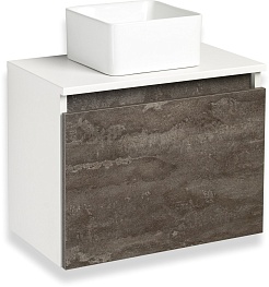 Runo Мебель для ванной Бари 50 Uno подвесная железный камень/белая – фотография-4