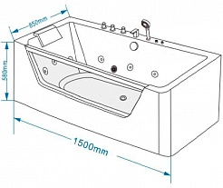 Grossman Акриловая ванна GR-15085-1 150x85 с гидромассажем – фотография-7