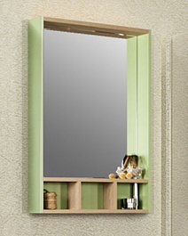 Акватон Зеркало "Йорк 60" салатовый/дуб сонома – фотография-1