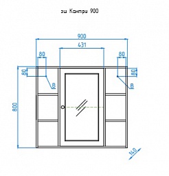 Style Line Зеркальный шкаф Кантри 900 венге – фотография-2