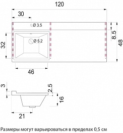 Brevita Тумба с раковиной Grafit 120 R под стиральную машину белая – фотография-11