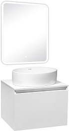 Runo Мебель для ванной Бари 60 Ovale подвесная белая – фотография-1