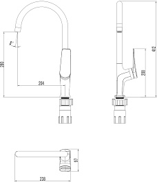 Lemark Смеситель для кухни Bronx LM3705GM графит – фотография-2