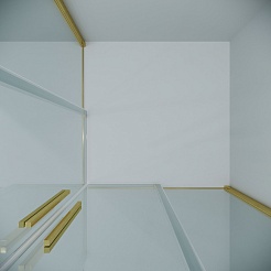 Grossman  Душевой уголок Galaxy 100x100x195 профиль золото сатин стекло прозрачное – фотография-7