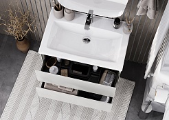 Акватон Мебель для ванной Сохо 75 подвесная слэйт/галька серая – фотография-3