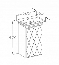  Мебель для ванной Торус 50 L бежевый – фотография-4