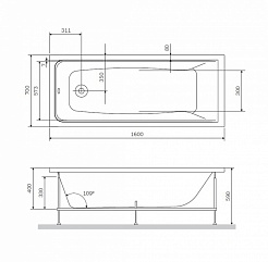 Am.Pm Акриловая ванна Gem 160x70 W90A-160-070W-A – фотография-6