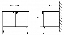 BelBagno Тумба с раковиной ATRIA 1000 Bianco Laccato Lucido, дверцы – фотография-4