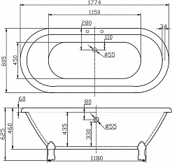 BelBagno Акриловая ванна BB21-BRN, ножки BB-LEG-EAGLE-BRN – фотография-3