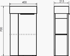 Comforty Тумба с раковиной Матэ 40 подвесная дуб темно-коричневый – фотография-9