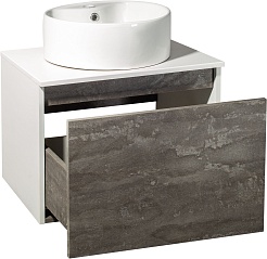 Runo Мебель для ванной Бари 60 Sole подвесная железный камень/белая – фотография-3