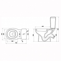 Керамин Унитаз-компакт Чезаро с жестким сиденьем – фотография-2