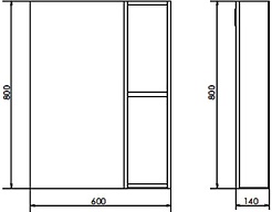 Comforty Мебель для ванной Прага 60 PZ-6068 подвесная дуб белый – фотография-23