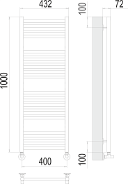 Terminus Полотенцесушитель водяной Аврора П20 400x1000 хром – фотография-3