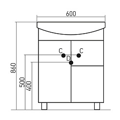 Mixline Мебель для ванной Вальс 60 L – фотография-6