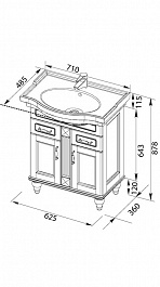 Aquanet Тумба с раковиной Амелия H 70 орех – фотография-6