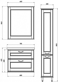 ASB-Woodline Зеркало Прато 70 антикварный орех, массив ясеня – фотография-4