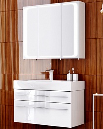 Aqwella Мебель для ванной Милан 100 подвесная, с ящиками – фотография-1