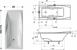 Ravak Акриловая ванна You 185 со скрытым переливом – фотография-4