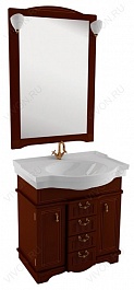 Aquanet Зеркало для ванной "Луис 80" темный орех (173218) – фотография-2